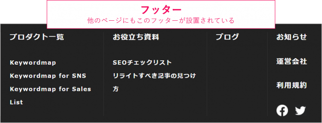 内部リンク:フッター
