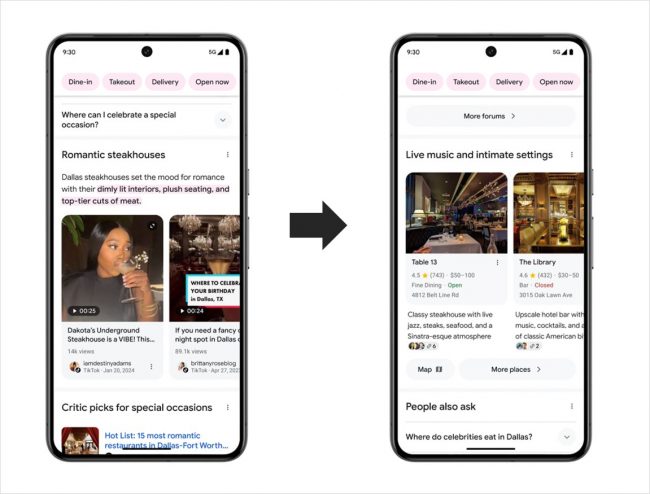 AI Overviews:「情報の整理」の参考画像