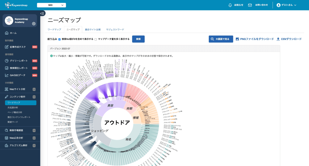 ニーズマップ画面イメージ