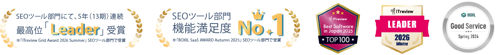 SEOツール部門機能満足度No.1